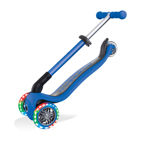 Globber Junior Foldable Lights 3-Wheel Light Up Scooter Navy Blue 2-6 Years