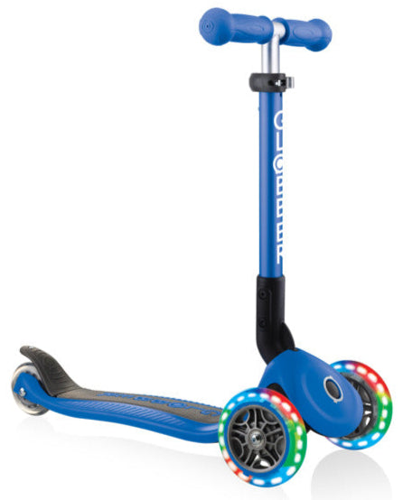 Globber Junior Foldable Lights 3-Wheel Light Up Scooter Navy Blue 2-6 Years