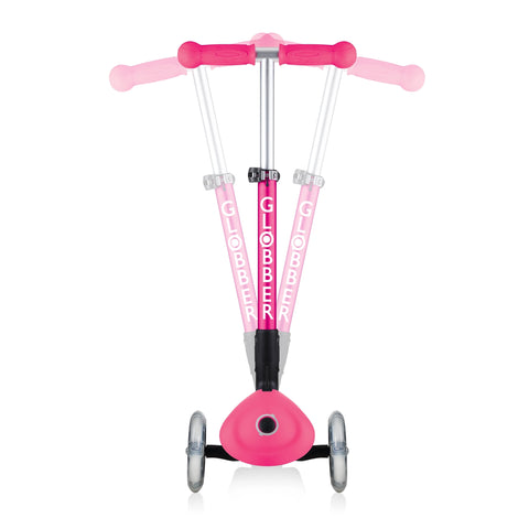 Globber Junior Foldable Lights 3-Wheel Light Up Scooter Neon Pink 2-6 Years