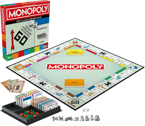 Monopoly Board Game, Classic Game with Storage Tray and Larger Tokens
