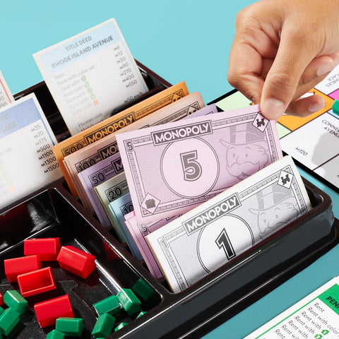 Monopoly Board Game, Classic Game with Storage Tray and Larger Tokens