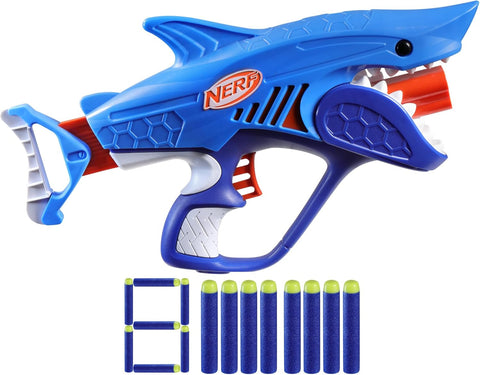 Hasbro Nerf Junior Wild Sharkfire Dart Blaster, 8 Nerf Elite Darts