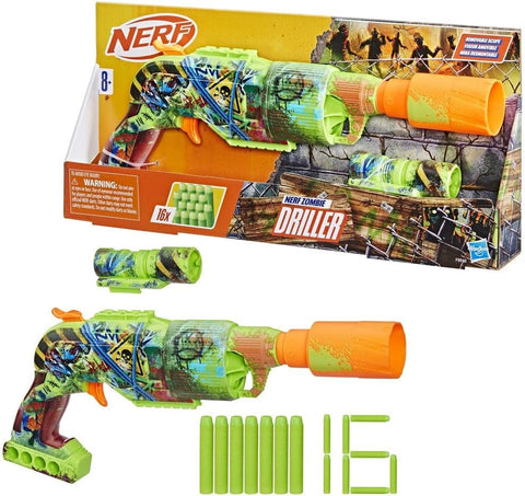 Hasbro Nerf Zombie Driller Dart Blaster 16 Nerf Elite Darts