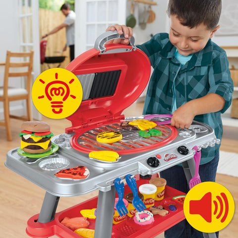 Hasbro Play-Doh Sizzlin' Grill Playset with Lights & Sounds, 17 Accessories