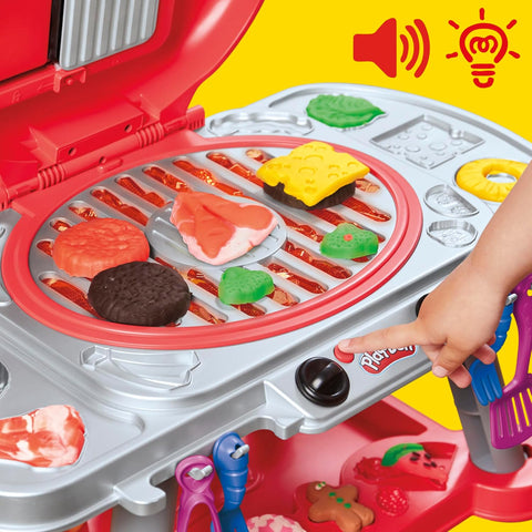 Hasbro Play-Doh Sizzlin' Grill Playset with Lights & Sounds, 17 Accessories