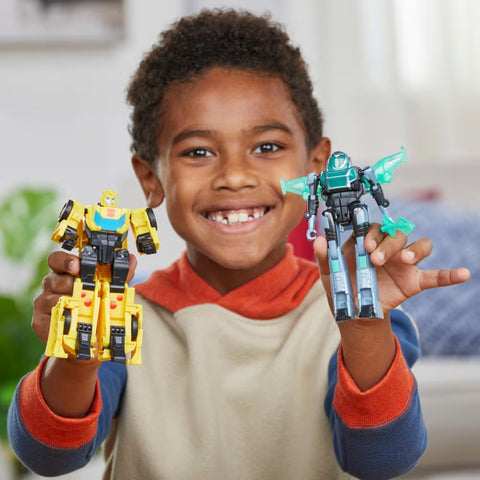 Hasbro Transformers EarthSpark Cyber-Combiner Bumblebee and Mo Malto Action Figures