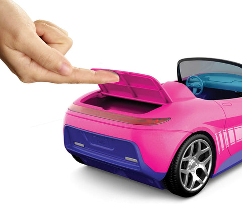 Hot Wheels Barbie Convertible, Battery-Powered RC Car, Fits 2 Barbie Dolls