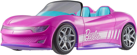 Hot Wheels Barbie Convertible, Battery-Powered RC Car, Fits 2 Barbie Dolls