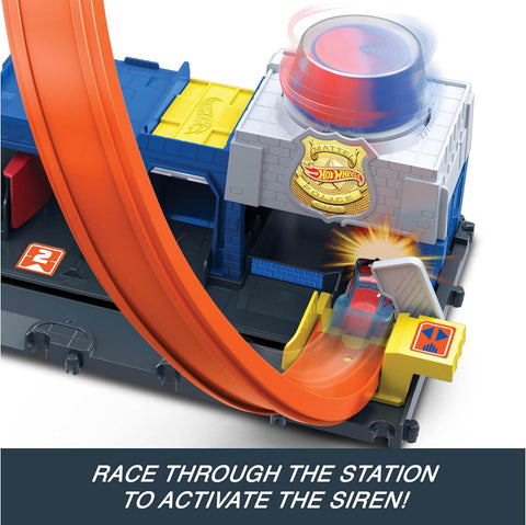 Hot Wheels City Super Police Station Playset With 1:64 Scale Police Car