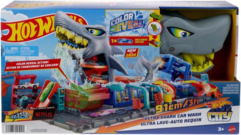 Hot Wheels City Ultra Shark Car Wash Playset