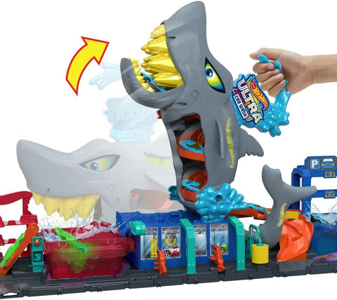 Hot Wheels City Ultra Shark Car Wash Playset