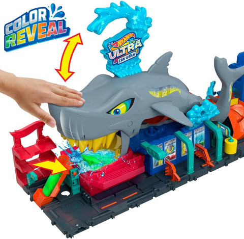 Hot Wheels City Ultra Shark Car Wash Playset