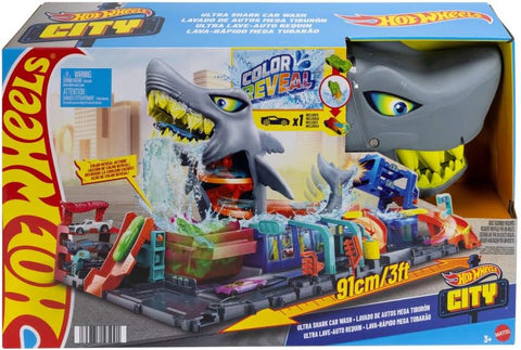 Hot Wheels City Ultra Shark Car Wash Playset