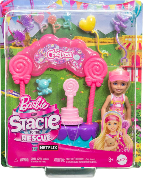Barbie Chelsea Doll & Lollipop Stand, 10-Piece Toy Playset With Accessories