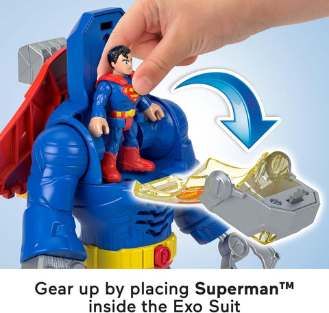 Imaginext DC Super Friends Superman Insider & Exo Suit Robot With Lights & Sounds 6 Pieces