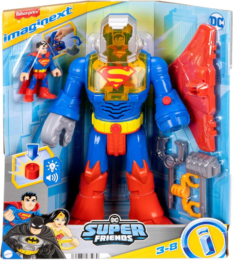 Imaginext DC Super Friends Superman Insider & Exo Suit Robot With Lights & Sounds 6 Pieces