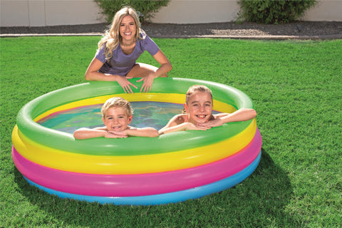 Bestway Inflatable 4-Ring Rainbow Play Pool 157x46cm