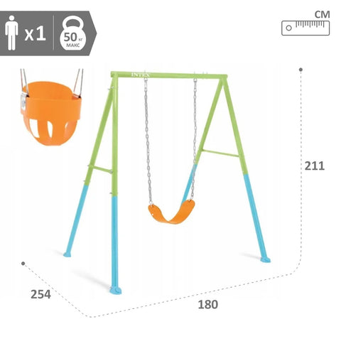Intex 2-in-1 Colorful Swing Set With Swing and Baby Seat 235x200x170cm