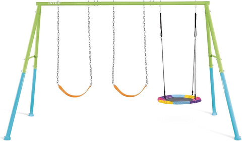 Intex Colorful Swing Set With 3 Bird's Nest Pieces and 2 Swings 343x235x200cm