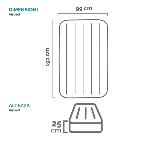 Intex Dura-Beam Pillow Rest Classic Airbed 191x99x25cm