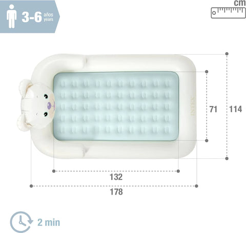 Intex Kidz Travel Bear Bed With Hand Pump 178x114x25cm