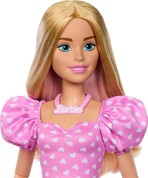 Large Barbie Doll, 28 Inches Blonde with Removable Fashions, Pink Top, Denim Skirt, & Cowboy Boots