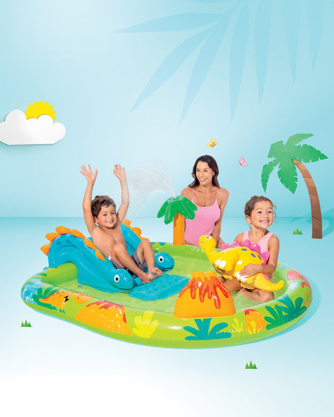 Intex Little Dino Inflatable Play Center With Slide 192x152x58cm