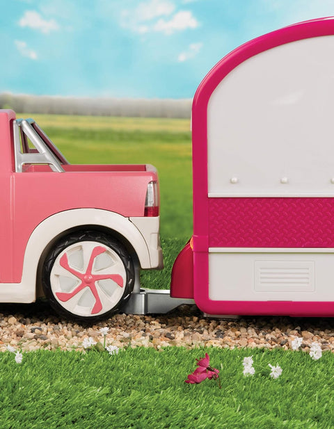 Lori Ride & Shine Pickup Truck Pink for 15cm Dolls