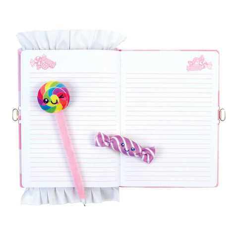 Make It Real Candy Plush Pocket Locking Journal with Pen