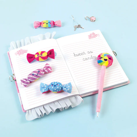Make It Real Candy Plush Pocket Locking Journal with Pen