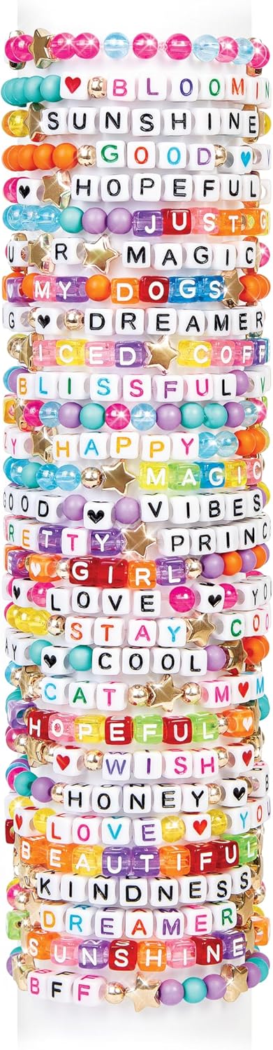 Make It Real Say Yes! Alphabet Bead Bracelet Set