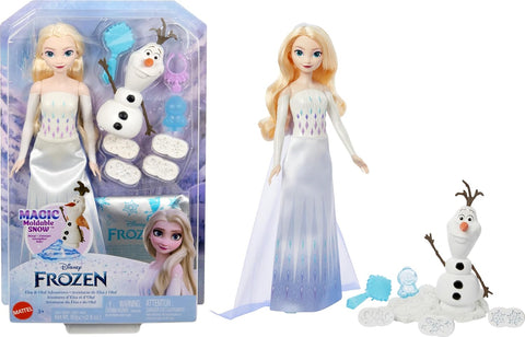 Disney Frozen Elsa & Olaf Adventures With Elsa Doll, Olaf Figure, Moldable Sand & 4 Stampers