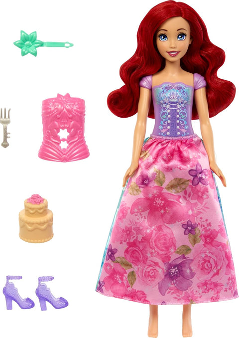 Disney Princess Ariel Fashion Doll Set, Spin & Reveal with 11 Surprises