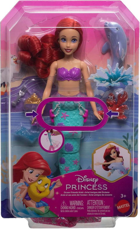 Disney Princess Ocean Friends Ariel Swimming Mermaid Doll With Squirt