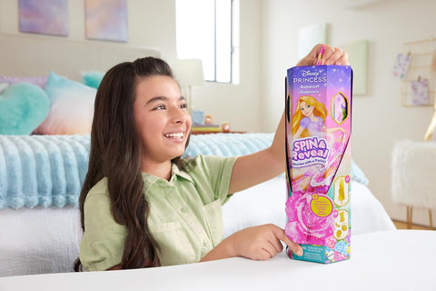 Disney Princess Rapunzel Fashion Doll Set, Spin & Reveal with 11 Surprises