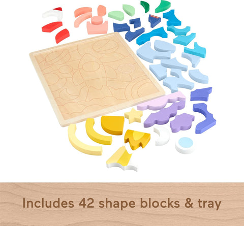 Fisher-Price Wooden Space Blocks Puzzle 42 Pieces