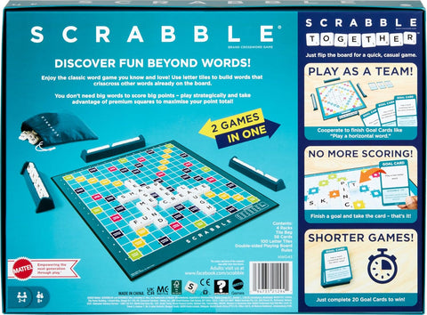 Mattel Games Classic Scrabble 2 Games in 1