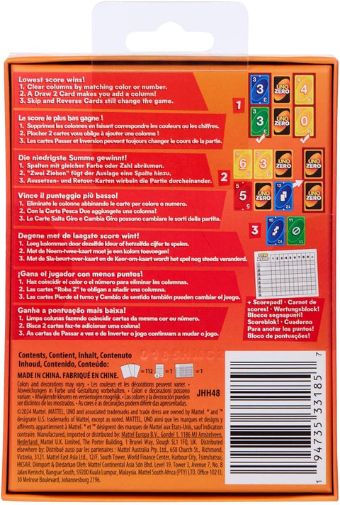 Mattel Games UNO Zero Card Game