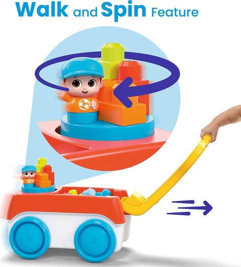 Mega Bloks Block Spinning Wagon 19 Pieces