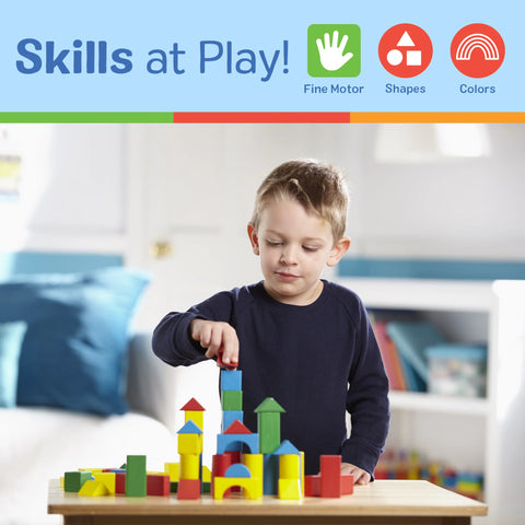 Melissa & Doug Classic Toy 100-Piece Wood Blocks Set