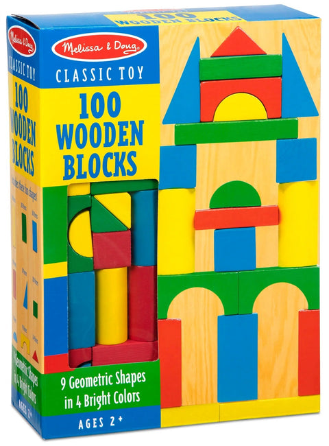 Melissa & Doug Classic Toy 100-Piece Wood Blocks Set