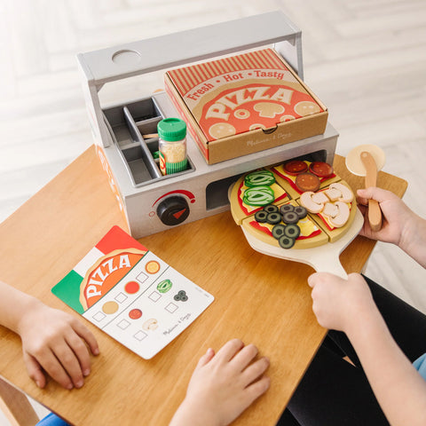 Melissa & Doug Top & Bake Pizza Counter Wooden Play Food