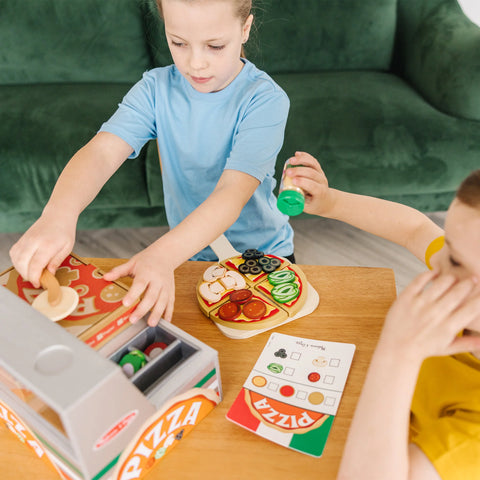 Melissa & Doug Top & Bake Pizza Counter Wooden Play Food