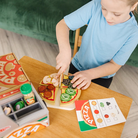 Melissa & Doug Top & Bake Pizza Counter Wooden Play Food