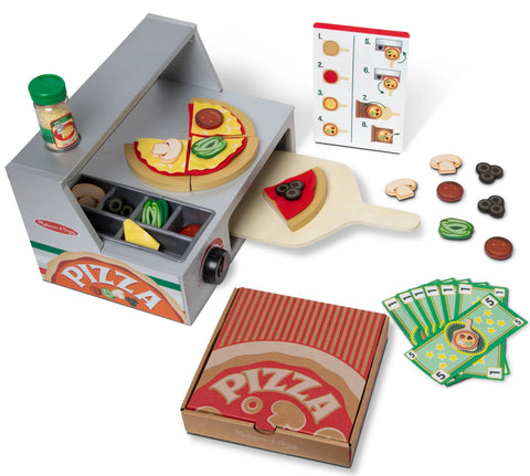 Melissa & Doug Top & Bake Pizza Counter Wooden Play Food