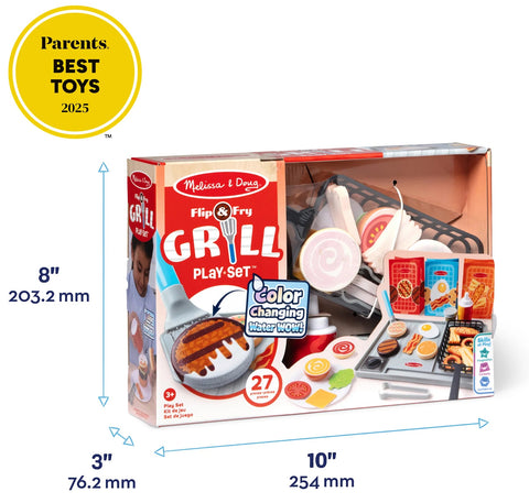 Melissa & Doug Water WOW! Flip & Fry Grill Play Set with Color Changing