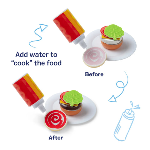 Melissa & Doug Water WOW! Flip & Fry Grill Play Set with Color Changing