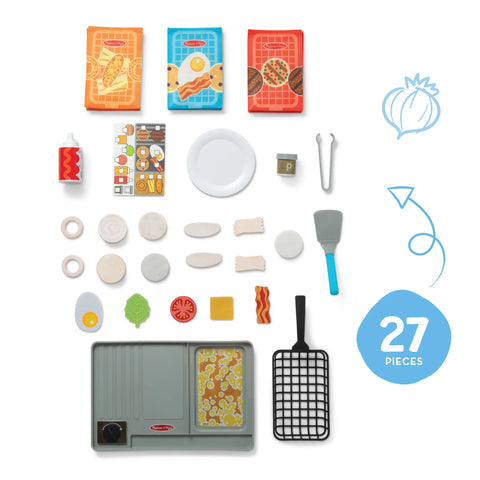 Melissa & Doug Water WOW! Flip & Fry Grill Play Set with Color Changing