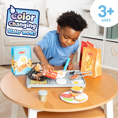 Melissa & Doug Water WOW! Flip & Fry Grill Play Set with Color Changing