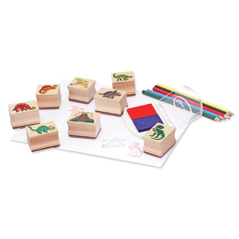 Melissa & Doug Wooden Stamp Set Dinosaurs